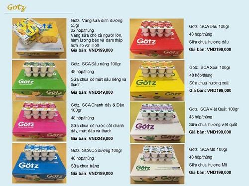 Sữa chua Gotz giá bao nhiêu tiền
